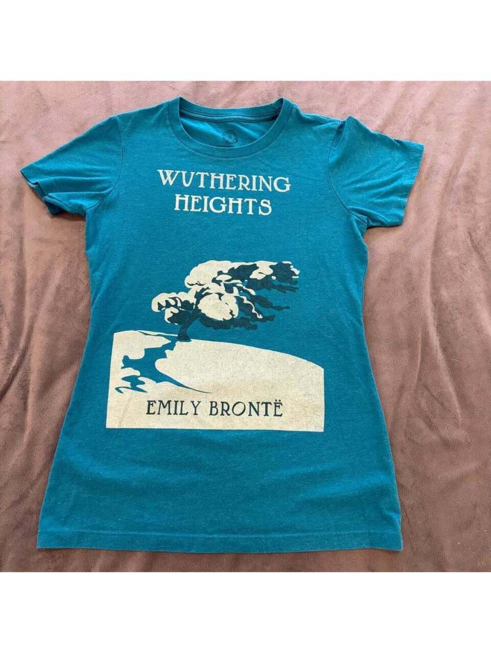 Out of Print Wuthering Heights Teal Graphic T-Shirt Size S
